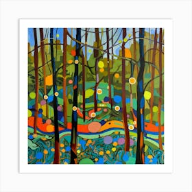 Panting Forest Abstrat 1 Art Print