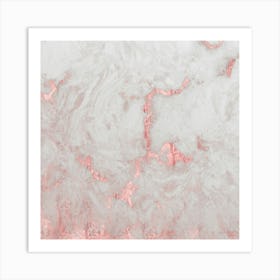 Pink Marble Rose Gold Luxe Art Print