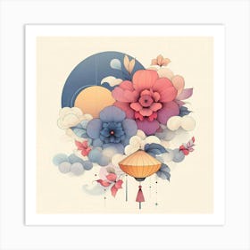 Chinese Floral Painting Art Print