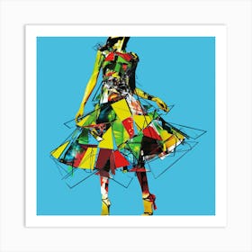 Woman In A Colorful Dress 3 Art Print