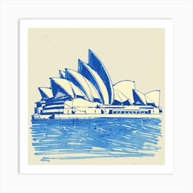 A Sydney Opera House In Sydney Hand Drawn Sketch 1720432938 4 Art Print