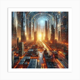 Futuristic City 1 Art Print