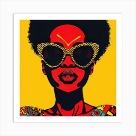 Vibrant Shades Series. Contemporary Pop Art With African Twist, 1 Art Print