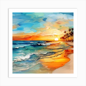 Sunset On The Beach 13 Art Print