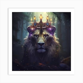 Bejewelled look. Behold the roar of the jungle, the real king of the jungle! Art Print