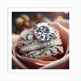 Beautiful Designer Diamond Wedding Ring 2 Art Print