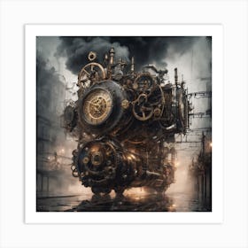 Steampunk Train Art Print