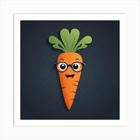 Carrot With Glasses Art Print