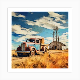 Old Truck In The Field Art Print