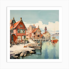 1940s Dreamscapes in Watercolor Art Print