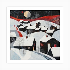 Winter Village 10 Art Print