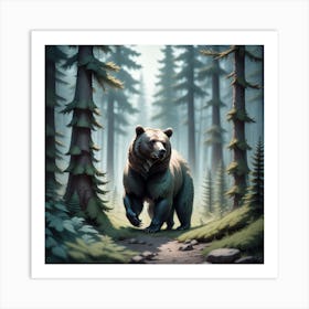 Grizzly Bear In The Forest 12 Art Print