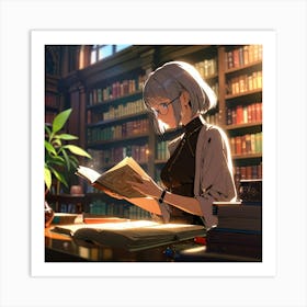 The Elderly Lady Librarian 009 Art Print