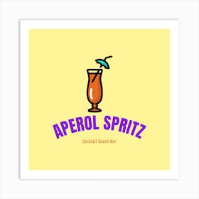 Aperol Spritz Orange & Purple - Aperol, Spritz, Aperol spritz, Cocktail, Orange, Drink 1 Art Print
