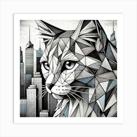 Velvet Arch City Cat Art Print