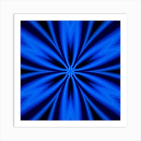 Abstract Blue Flower 2 Poster