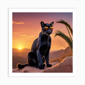 Chill Panther At Sunset Art Print