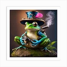 bubble pipe frog Art Print