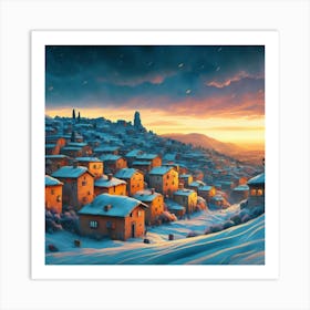 Winter Village 11 Art Print