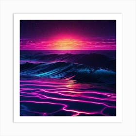 Sunset In The Ocean 27 Art Print