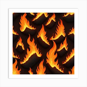 Seamless Pattern Of Fire 1 Art Print