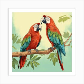 Parrots 1 Art Print