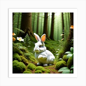 Rabbit In The Forest 3 Art Print