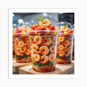 Food In Plastic Containers Art Print