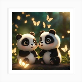 Panda Bears Art Print