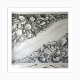 Abstract Black And White Drawing Art Print