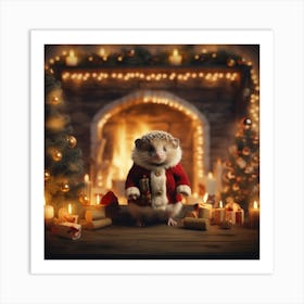 Christmas Hamster Art Print