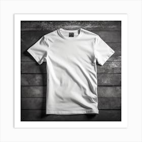 White T - Shirt 1 Art Print