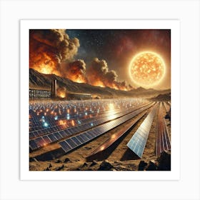 A Vast Landscape Of Solar Fields Art Print