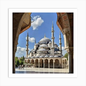 Blue Mosque, Istanbul, Turkey paintings Art Print