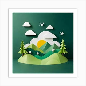 Landscape Paper Art Art Print