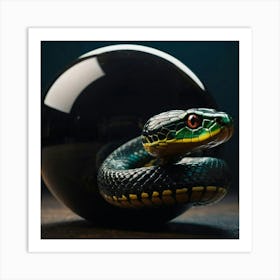 Snake In A Glass Ball 3 Art Print