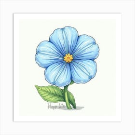 Blue Flower 2 Art Print