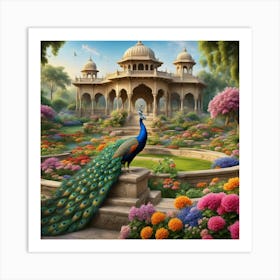 Peacock In The Garden 9 Art Print