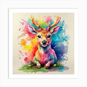 Colorful Deer 11 Art Print