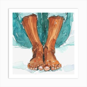 Feet Watercolor Illustration Art Print