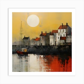 Sunset At The Harbour 1 Art Print