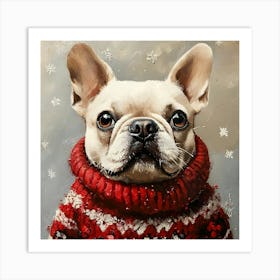 Christmas Frenchie 8 Art Print