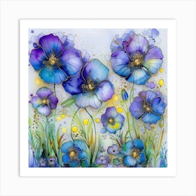 Blue Poppies 1 Art Print