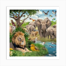 Lions In The Wild Art Print