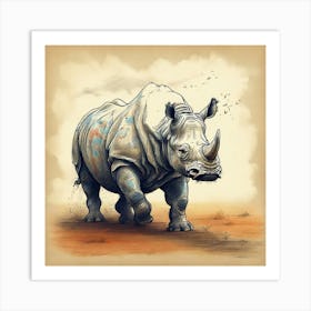 Rhinoceros 3 Art Print