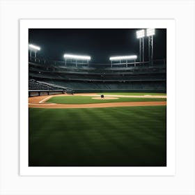 Baseball Field At Night Art Print