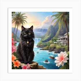 Hawaiian Cat Art Print