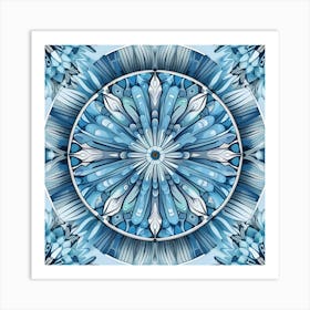 Blue Mandala 1 Art Print