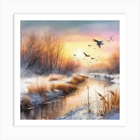 Winter Birds 2 Art Print