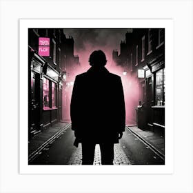 Man Walking Down A Street Art Print